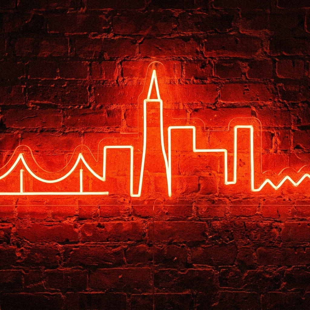 SF Skyline Cityscape Neon